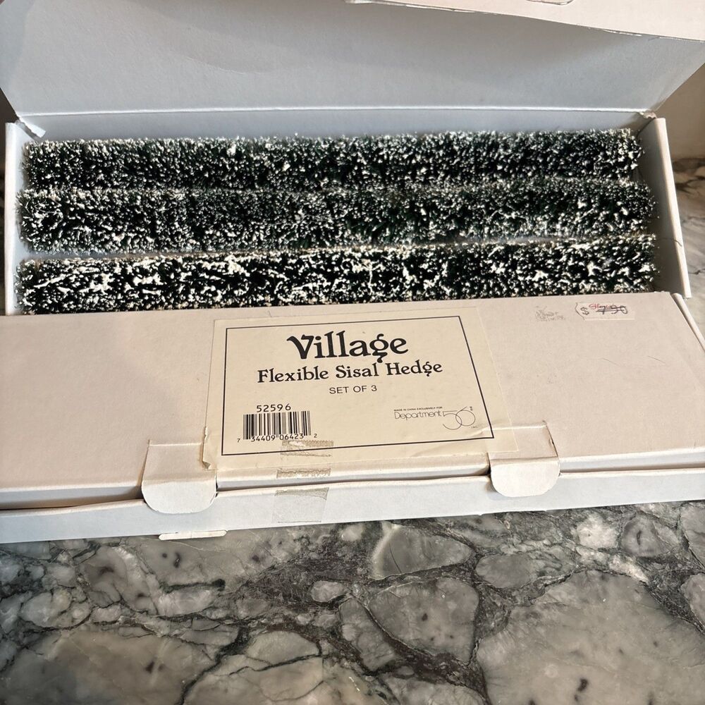 Dept 56 Village Flexible Sisal Hedge Lot Snowy 2 Boxes